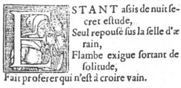Deel I, vers I, van de 1555 Lyon Bonhomme editie van Les Prophéties. (Public Domain) via Wikimedia Commons Nostradamus