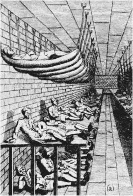 De ziekenboeg voor mannen in de Marshalsea gevangenis