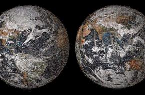 NASA's 'Global Selfie', een mozaïk van de aarde gemaakt met tienduizenden selfies.