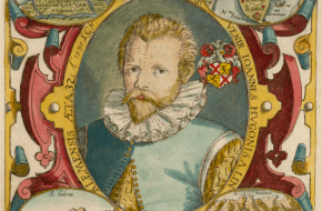 Jan Huygen van Linschoten op 32-jarige leeftijd.