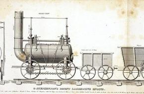 De stoomlocomotief van George Stephenson.