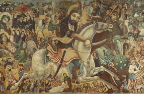 Martelaar Hoessein vecht de slag bij Karbala tegen Mu'awiya