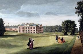 Wikimedia Commons, Kensington Palace from the south (John Tinney, <1761)