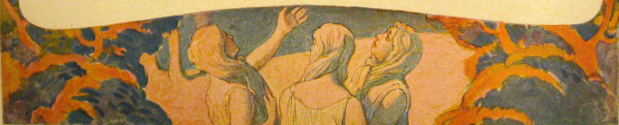 Illustratie van Lombardische vrouwen met hun haar onder hun kin geknoopt. 