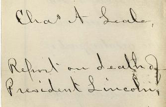 "Charles A. Leale. Report on death of President Lincoln" "Charles A. Leale. Report on death of President Lincoln"